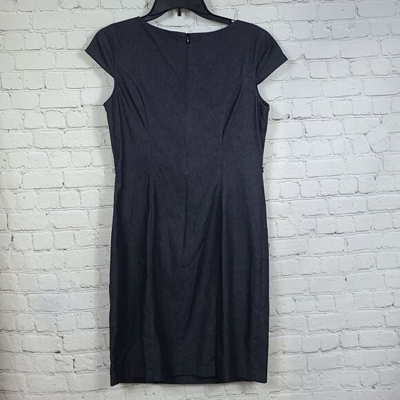 ALYX Chambray Sheath Seamed Dress Dark Denim Women's Size 6 Straight Career - Picture 6 of 6
